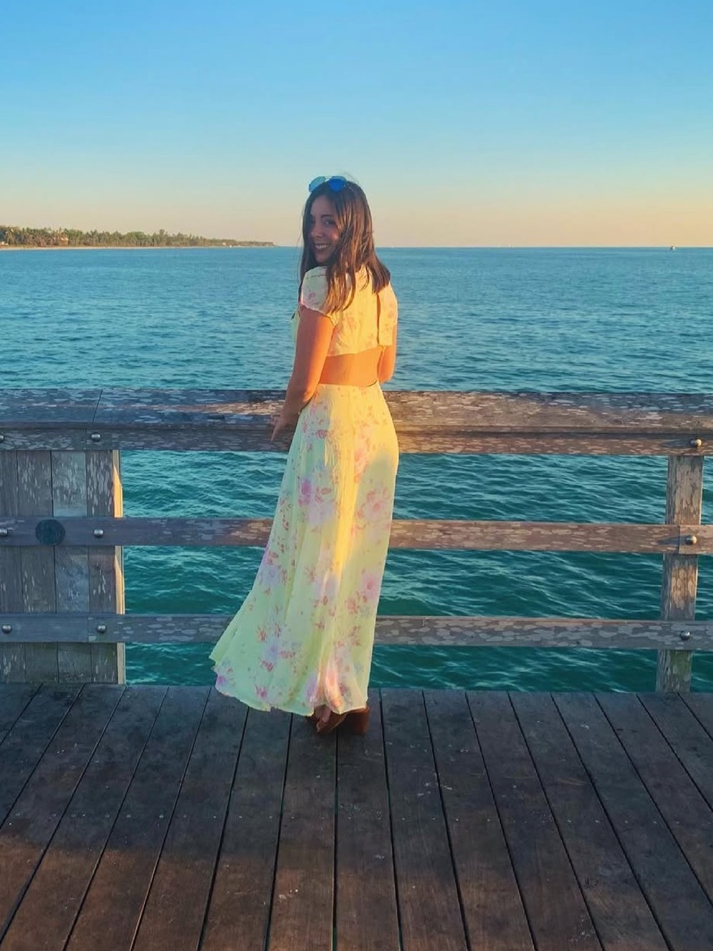 Forever 21 Yellow Floral Dress with Pastel Accents